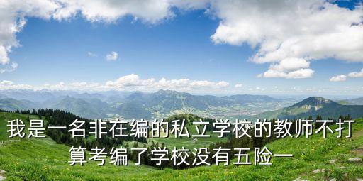 我是一名非在編的私立學(xué)校的教師不打算考編了學(xué)校沒有五險一
