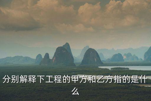 分別解釋下工程的甲方和乙方指的是什么