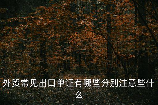 出口單證，出口貨物一般都要那些單證