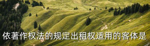 依著作權(quán)法的規(guī)定出租權(quán)適用的客體是