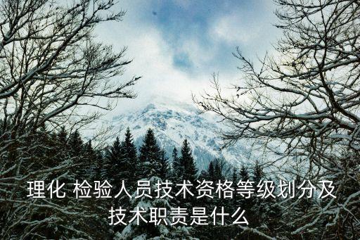  理化 檢驗(yàn)人員技術(shù)資格等級(jí)劃分及技術(shù)職責(zé)是什么