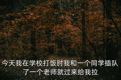 今天我在學(xué)校打飯時我和一個同學(xué)插隊(duì)了一個老師就過來給我拉