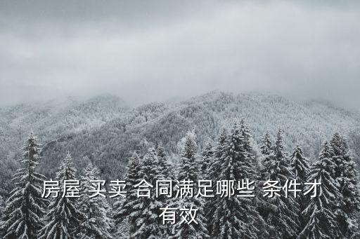 房屋買賣合同有效的條件,宅基地房屋買賣合同有效嗎