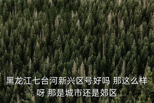 黑龍江七臺(tái)河新興區(qū)號(hào)好嗎 那這么樣呀 那是城市還是郊區(qū)