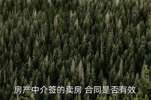 房產(chǎn)中介簽的賣房 合同是否有效
