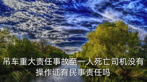 吊車重大責(zé)任事故至一人死亡司機沒有操作證有民事責(zé)任嗎