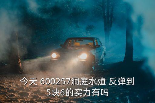 洞庭水殖，今天 600257洞庭水殖 反彈到5塊6的實力有嗎