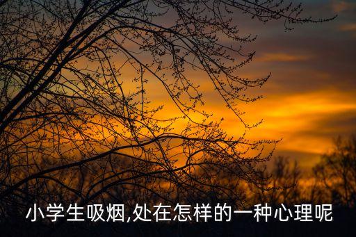  小學(xué)生吸煙,處在怎樣的一種心理呢