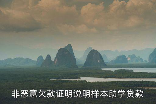非惡意欠款證明說明樣本助學(xué)貸款