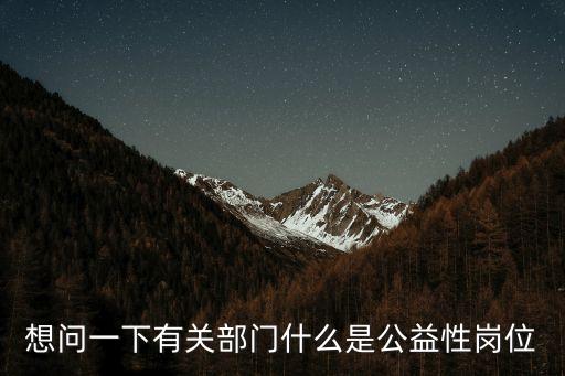 公益性崗位什么意思，想問一下有關(guān)部門什么是公益性崗位