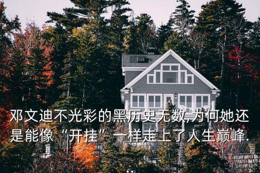 鄧文迪不光彩的黑歷史無數(shù),為何她還是能像“開掛”一樣走上了人生巔峰...