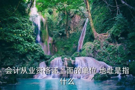會(huì)計(jì)從業(yè)資格證上面的單位 地址是指什么