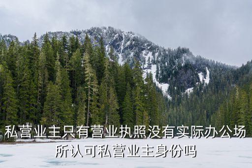 私營業(yè)主只有營業(yè)執(zhí)照沒有實際辦公場所認可私營業(yè)主身份嗎