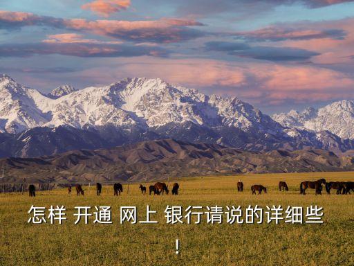 怎樣 開通 網(wǎng)上 銀行請(qǐng)說的詳細(xì)些!