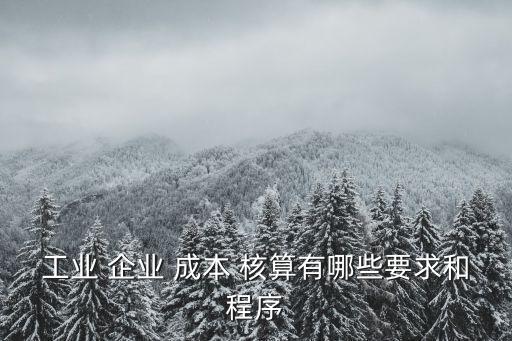 工業(yè) 企業(yè) 成本 核算有哪些要求和程序