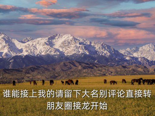 誰能接上我的請留下大名別評論直接轉朋友圈接龍開始