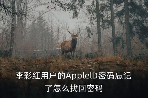 李彩紅用戶的ApplelD密碼忘記了怎么找回密碼