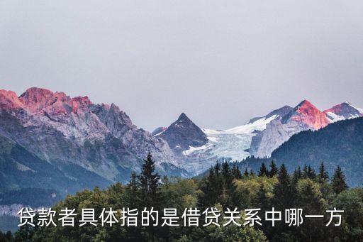 貸款者具體指的是借貸關系中哪一方