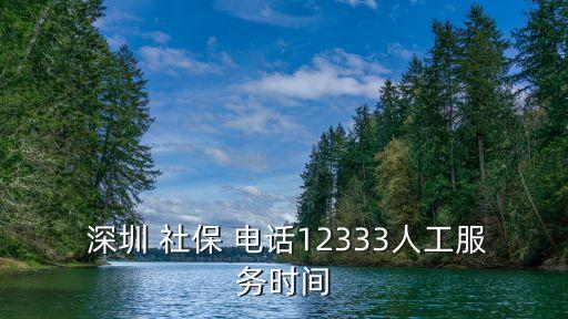  深圳 社保 電話12333人工服務(wù)時間