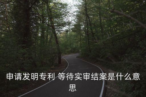 申請(qǐng)發(fā)明專利 等待實(shí)審結(jié)案是什么意思