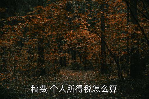 稿費(fèi) 個(gè)人所得稅怎么算