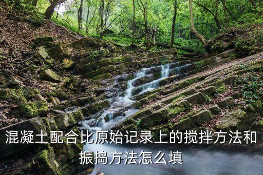 混凝土配合比原始記錄上的攪拌方法和振搗方法怎么填