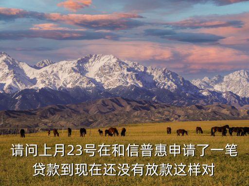 和信普惠，請(qǐng)問(wèn)上月23號(hào)在和信普惠申請(qǐng)了一筆貸款到現(xiàn)在還沒(méi)有放款這樣對(duì)