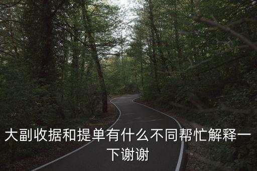 大副收據(jù)和提單有什么不同幫忙解釋一下謝謝