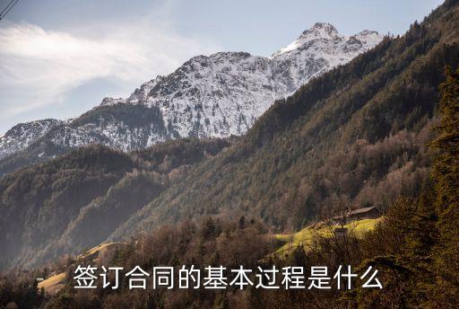 簽訂合同的基本過程是什么