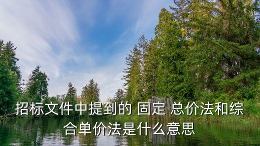 什么法律定義固定總價(jià)合同