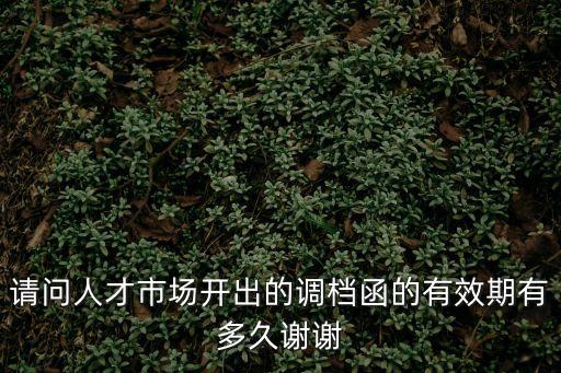 請問人才市場開出的調檔函的有效期有多久謝謝