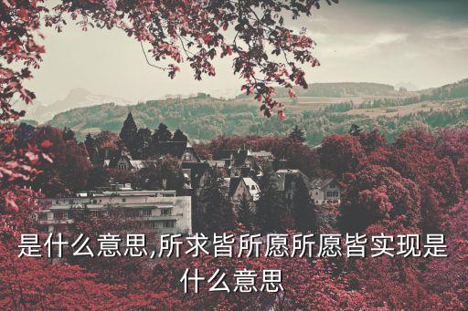 實(shí)現(xiàn)是什么意思,所求皆所愿所愿皆實(shí)現(xiàn)是什么意思