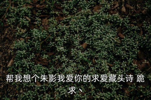 幫我想個(gè)朱影我愛你的求愛藏頭詩 跪求丶