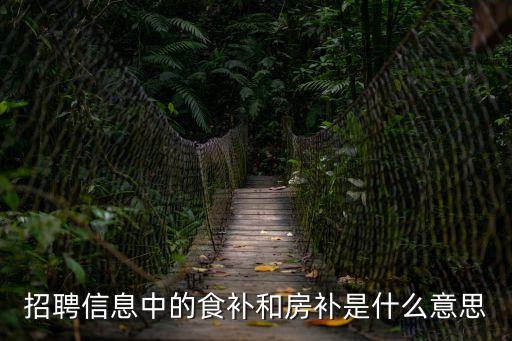 招聘信息中的食補(bǔ)和房補(bǔ)是什么意思