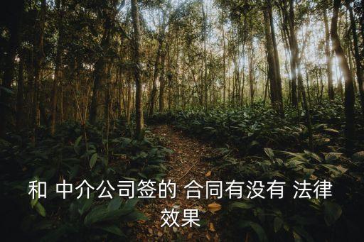 中介簽的合同有法律效力嗎,二手房中介合同有法律效力嗎