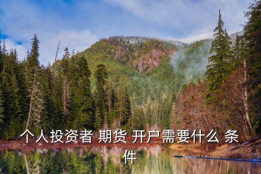 個(gè)人投資者 期貨 開(kāi)戶需要什么 條件