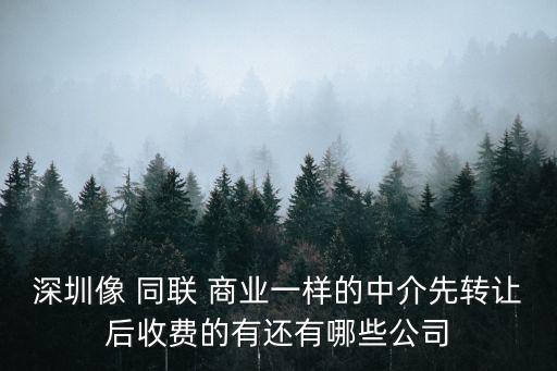 深圳像 同聯(lián) 商業(yè)一樣的中介先轉(zhuǎn)讓后收費(fèi)的有還有哪些公司