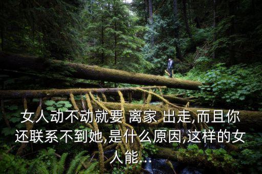 離家出走的女人,一吵架就離家出走的女人
