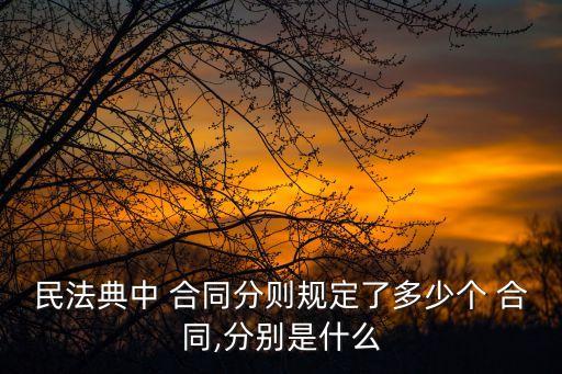 法律上都有什么合同類型