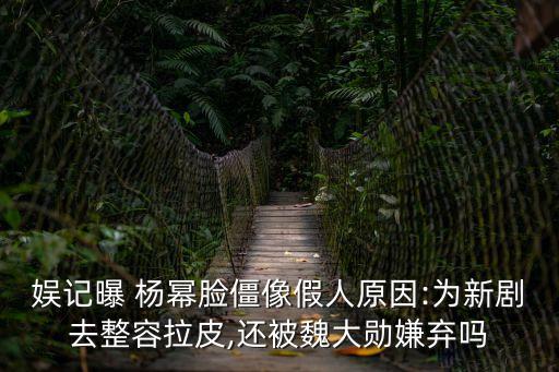 娛記曝 楊冪臉僵像假人原因:為新劇去整容拉皮,還被魏大勛嫌棄嗎