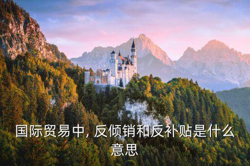 國際貿(mào)易中, 反傾銷和反補(bǔ)貼是什么意思