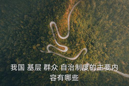 我國 基層 群眾 自治制度的主要內(nèi)容有哪些