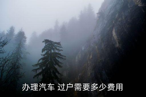 車(chē)輛過(guò)戶(hù)費(fèi)