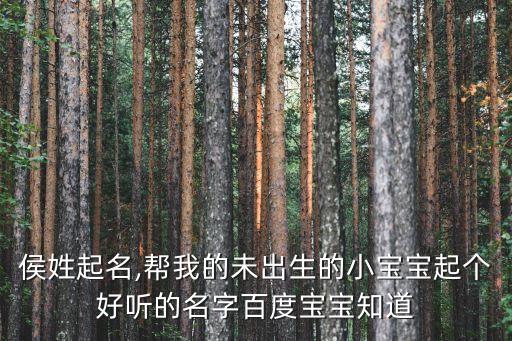 侯姓起名,幫我的未出生的小寶寶起個(gè)好聽的名字百度寶寶知道