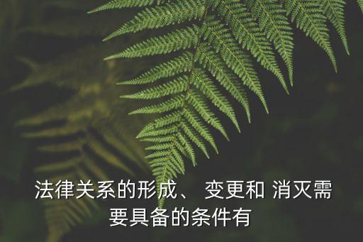  法律關(guān)系的形成、 變更和 消滅需要具備的條件有