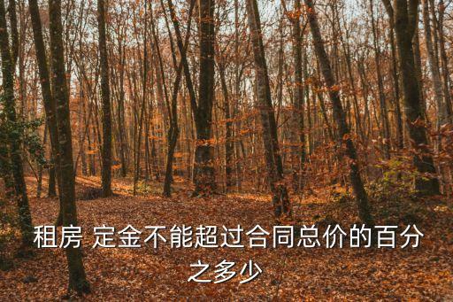  租房 定金不能超過(guò)合同總價(jià)的百分之多少