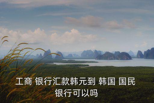 工商 銀行匯款韓元到 韓國 國民 銀行可以嗎