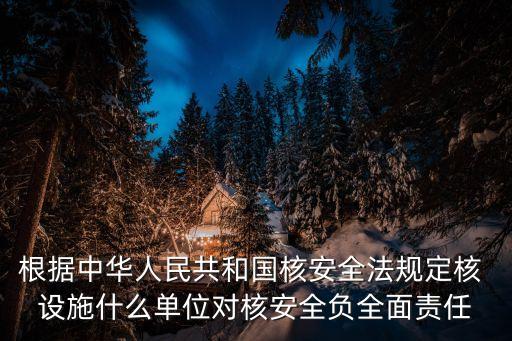 根據(jù)中華人民共和國核安全法規(guī)定核 設施什么單位對核安全負全面責任