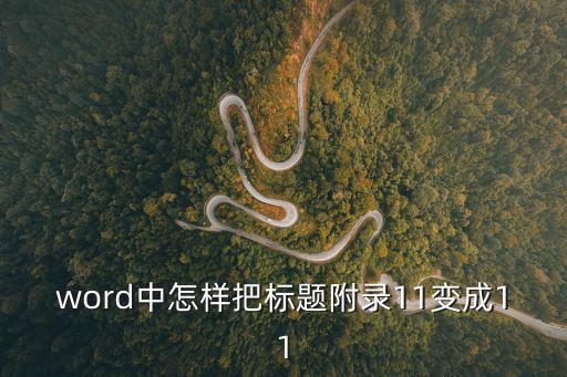 word中怎樣把標題附錄11變成11