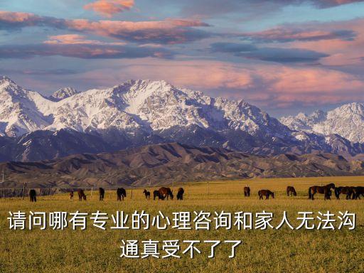 請(qǐng)問(wèn)哪有專業(yè)的心理咨詢和家人無(wú)法溝通真受不了了